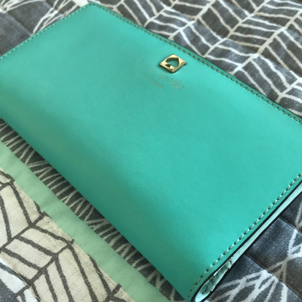 Kate Spade teal fold wallet
